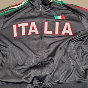 Ghast ITALIA Track Jacket Mens 3XL Black Full Zip Mock Neck Soccer New Without